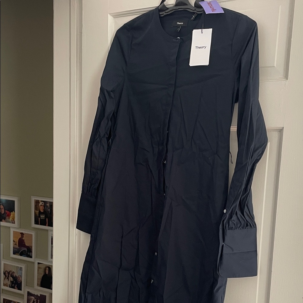 Theory Women's Navy Long Sleeve Dress